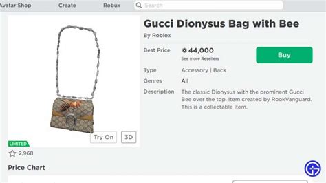 gucci dionysus bag with bee original price roblox|roblox gucci bag worth money.